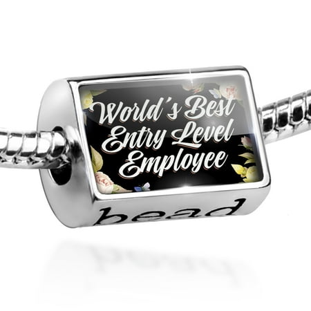 Bead Floral Border World's Best Entry Level Employee Charm Fits All European