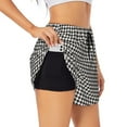 thumbnail image 2 of Haiem Houndstooth Black And White Women's 2 in 1 Running Shorts - Lightweight Athletic Workout Gym Yoga Breathable Sports Shorts Liner with Phone Pockets-Small, 2 of 9