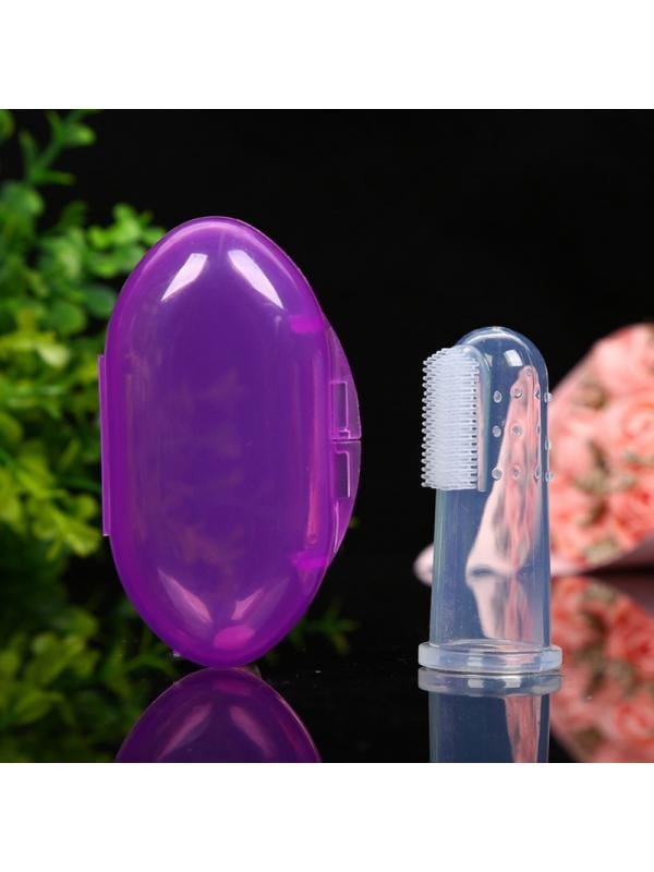 Catlerio Soft Silicone Finger Toothbrush Gum/Tongue Massage Brush Clean Teeth with Box