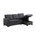 thumbnail image 6 of Miekor Furniture Lucca 84" Dark Gray Linen Reversible Sleeper Sectional Sofa with Storage Chaise W5U002, 6 of 9