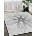 thumbnail image 2 of Ahgly Company Indoor Round Patterned Platinum Gray Area Rugs, 4' Round, 2 of 6