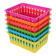 thumbnail image 1 of 6Pcs Small Plastic Pencil Baskets Classroom Desk Organizers Colorful Storage Trays Utility Bins for Classroom Office Home School Supplies, 1 of 5