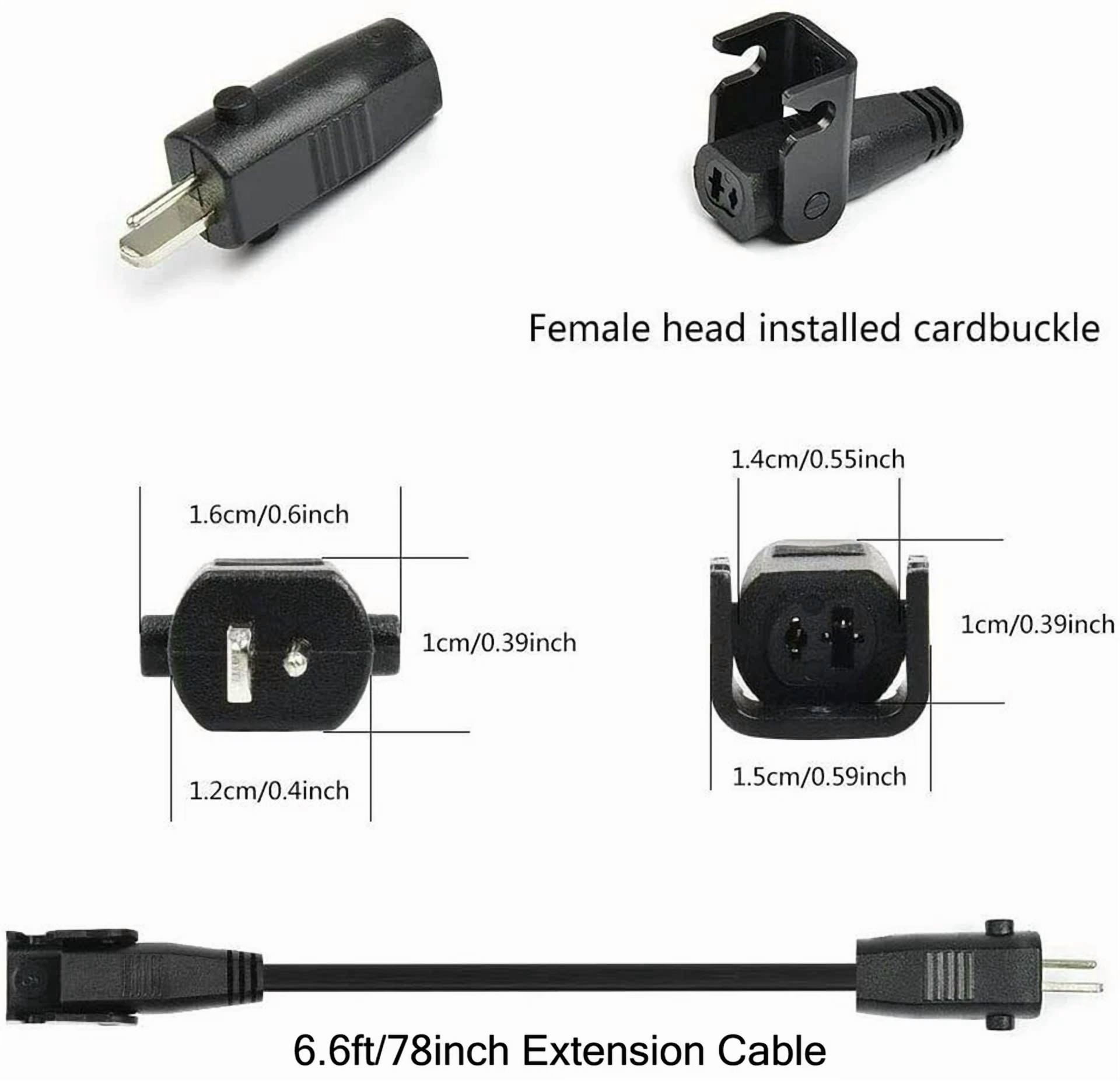 BUTTERFLY- 2M 2-Pin Replacement Cord Power Cable For Elecricial Recliner Lift Chair Or Bed