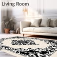 thumbnail image 2 of ODIKA 8'x10' Machine Washable Non-Slip Area Rug, Canine Damask Doorway High Traffic Rug with Pad, Beige, 588406, 2 of 8