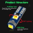 thumbnail image 5 of Fznkrag 10PCS T5 Car Gauge 3030-3SMD 12V LED Speed Dashboard Dash Side Light Bulb 7 Color, 5 of 9