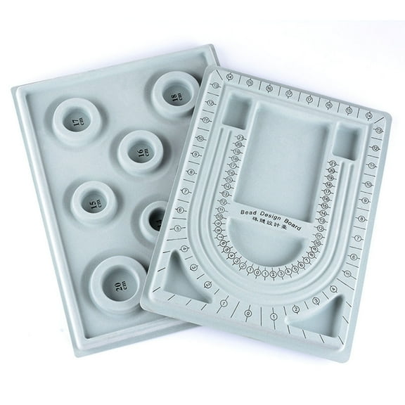 Beadboard for Grey Flocking U-shaped Channel Recessed Compartment Design Board for Making Bracelets Necklaces Other Jewe