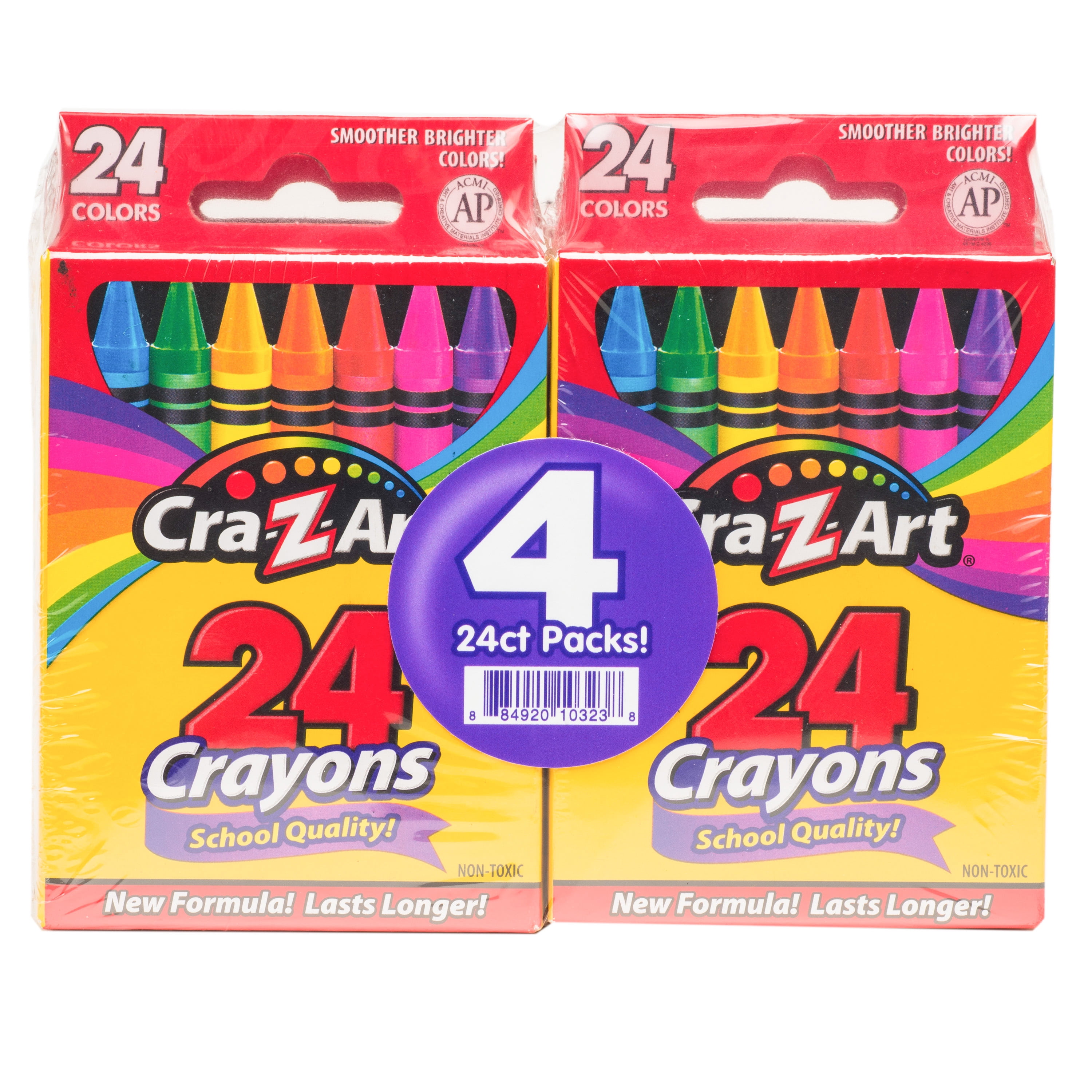 CraZArt Classroom Pack 24 Count Crayons (96 Total Crayons)