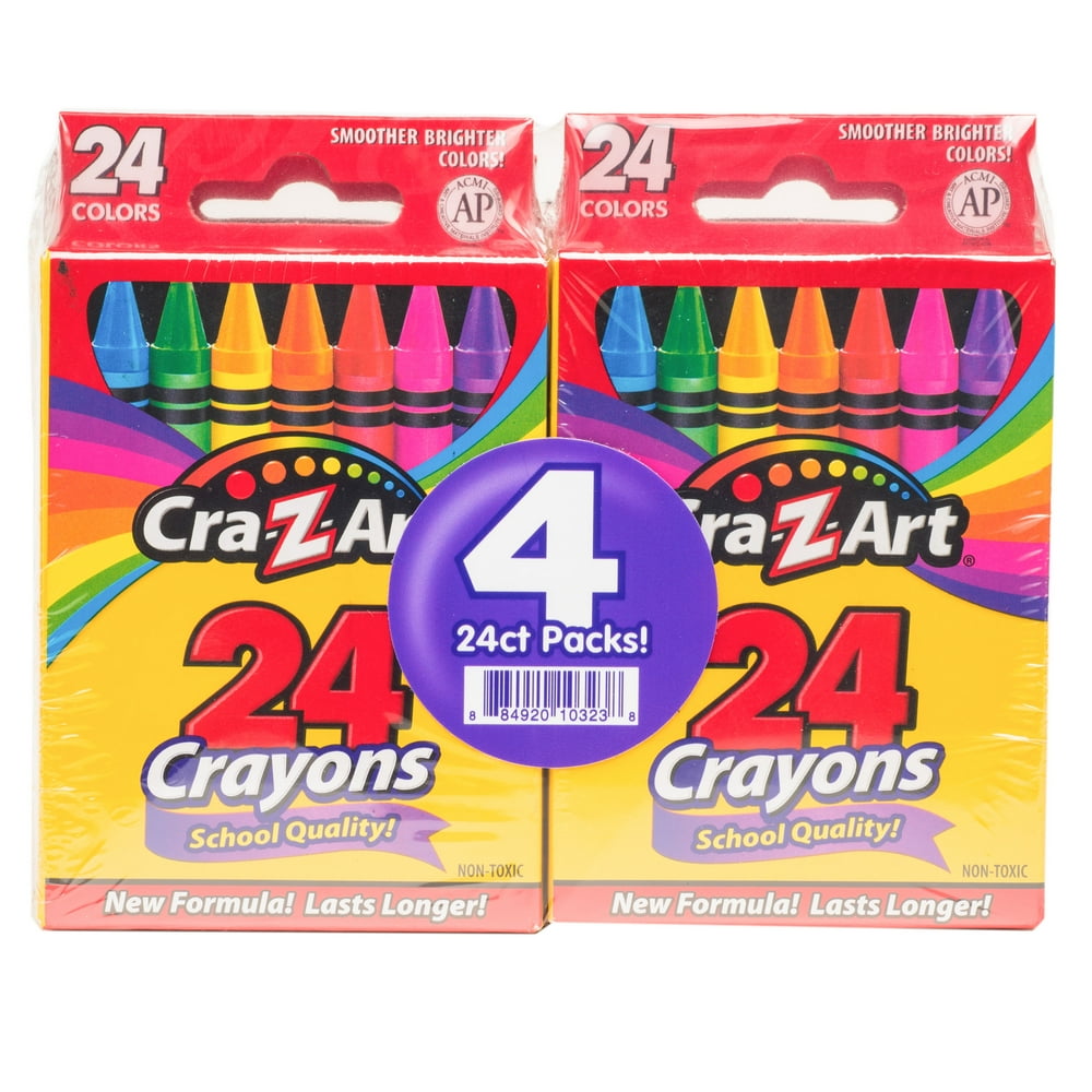 CraZArt Classroom Pack 24 Count Crayons (96 Total Crayons) Walmart