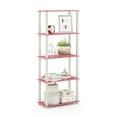 thumbnail image 3 of Furinno Turn-S-Tube Engineered Wood 5-Tier Shelf Display Rack in Pink/White, 3 of 5