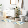 thumbnail image 5 of 2 Piece Soft Bathroom Rug Set Light Blue and Yellow Mountain Bath Mat and U-Shaped Toilet Contour Rug (16"x24"+20"x24"), 5 of 6