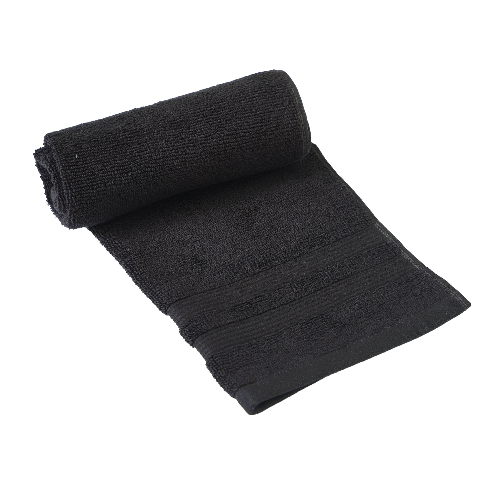Mainstays Performance Solid Washcloth, 12" x 12", Black