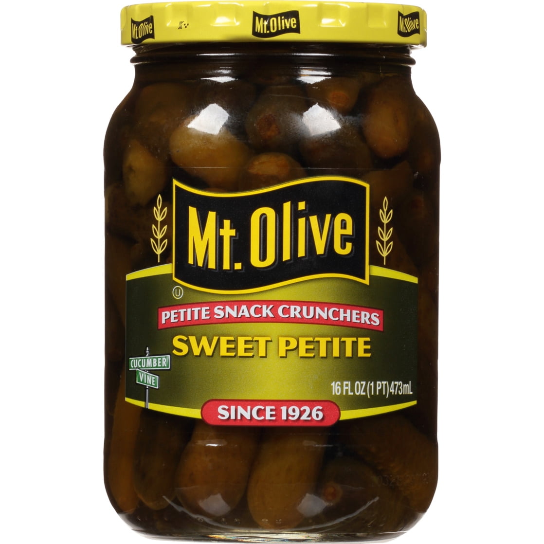 (12 pack) Mt. Olive Sweet Petite Snack Cruncher Pickles - 16 fl oz jar