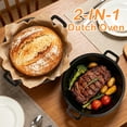 thumbnail image 6 of 2-in-1 Pre-Seasoned 5 Qt Cast Iron Dutch Oven with Skillet Lid, Dual Handles, Perfect for Bread, Frying, Baking, Camping & BBQ, 6 of 7