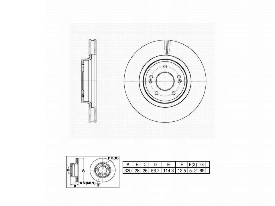 Winstop Brake Rotor, Front WS253167, Kia Stinger 2021-2018