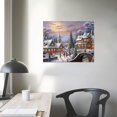 thumbnail image 3 of Nawypu Large Christmas Wall Art-Christmas Canvas Painting, Winter Snow House Scene Pictures, Santa Sleigh Canvas Prints Gift for Room Decor, Christmas Snowman Framed Artwork for Home Wall Decor, 3 of 4