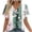 Green, variant on Spring Summer Casual Loose Printed Dolman Sleeve Short Sleeve V-Neck Blouse for Women, Cozy Going Out Top Purple-B, L