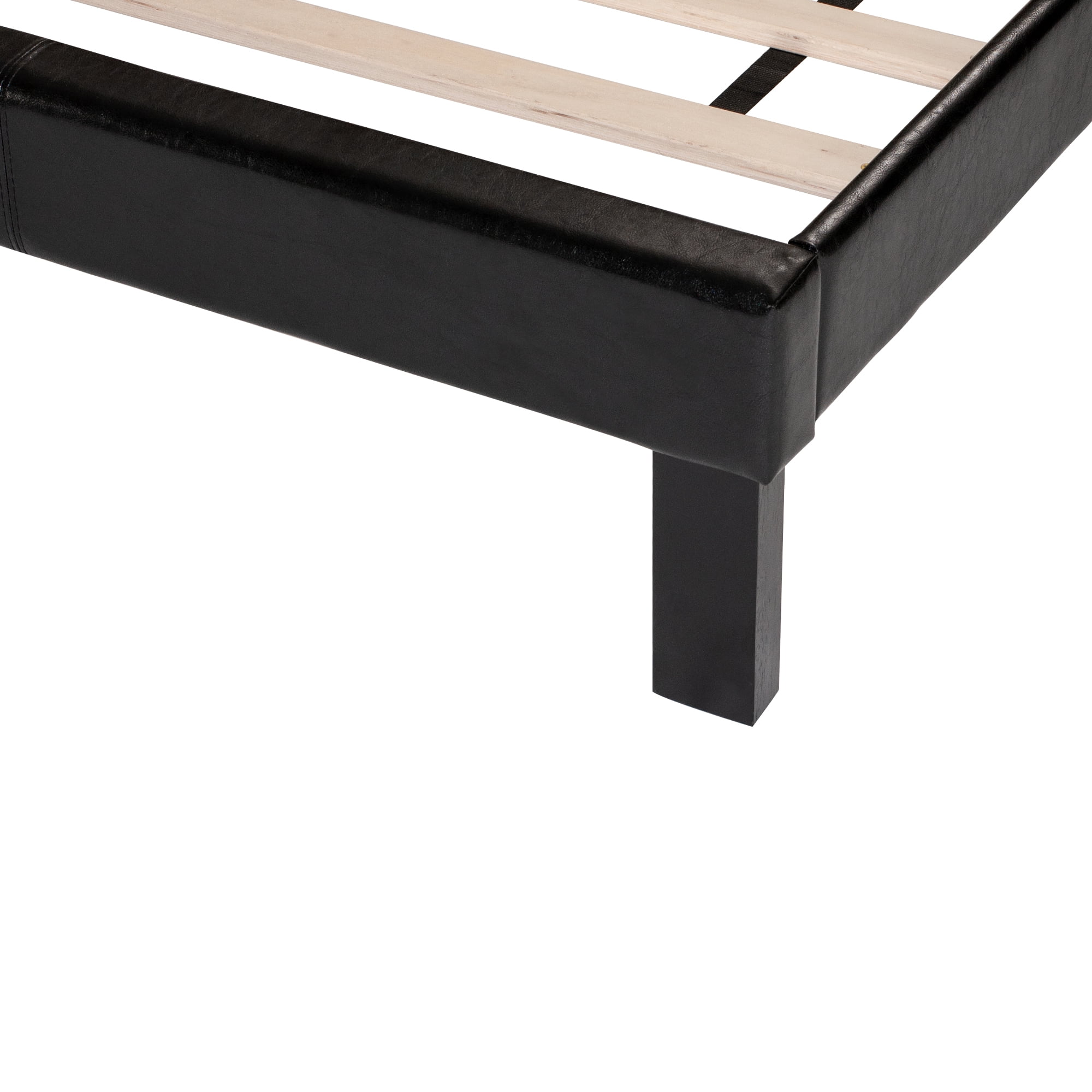 Poundex Youth Upholstered Platform Bed, Twin, Black