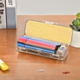 thumbnail image 7 of Plastic Pencil Box Large Capacity Pencil Boxes Clear Boxes with Snap-Tight Lid Stylish Office Supplies Storage Organizer Box Confetti and Stars Scattered, 7 of 7