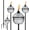 Gray, variant on Citronella Torches Set of 4, Large Capacity 16 oz Outdoor Glass Torch Garden Décor,58.6 - Inch Upgraded Citronella Torches with 3-Prong Grounded Stake for Yard, Patio, Gatherin