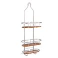 thumbnail image 1 of Utopia Alley SHC6TK Tia Rustproof Over the Shower Caddy  Teak Shelves  3 Shelf, 1 of 5