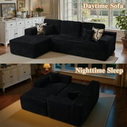 Ovios 106 Cloud Sofa Couch No Assembly Boneless Deep Seat Sofa for Living Room, Black(Plush Corduroy)