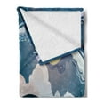 thumbnail image 2 of Whale Soft Flannel Fleece Throw Blanket, Cartoon Style Huge Whale Flies over the Night Clouds with Other Planets, Cozy Plush for Indoor and Outdoor Use, 50" x 70", Night Blue and White, by Ambesonne, 2 of 5
