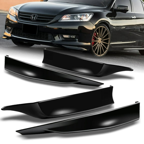 Stay Tuned Performance For 2013-2015 Honda Accord 4-DR BLK Front Rear Bumper Spoiler Lip HFP-Style 4pc