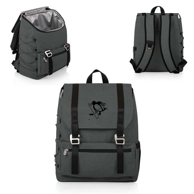 PICNIC TIME NHL Pittsburgh Penguins OTG Traverse Backpack Cooler, Soft Cooler Backpack, Hiking Backpack, (Heathered Gray)