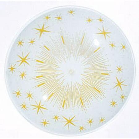 - Replacement for 50/196 13 INCH ROUND GLASS LAMP SHADE WHITE AND GOLD STARBURST PATTERN