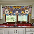 thumbnail image 3 of Yayeee Kitchen Curtains Tier Set of 2 Light Filtering 57"x24" Over Sink Window Panels, Beige Flowers, 3 of 7