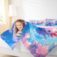 thumbnail image 4 of Manfei 3D Pink Axolotl Full Size Comforter Sets, Cherry Blossoms Floral Bedding Comforter Set, Kawaii Cartoon Animal Reversible Bedding Sets, Microfiber Bedroom Decor, 3 Pieces, 4 of 8
