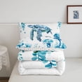 thumbnail image 5 of jejeloiu Watercolor Ocean Life Full Size Comforter Sets,Turtle Jellyfish Bedding Comforter Set For Boys,Teal White,Polkadot Reversible,3 Pieces,1 Comforter and 2 Pillowcases, 5 of 7