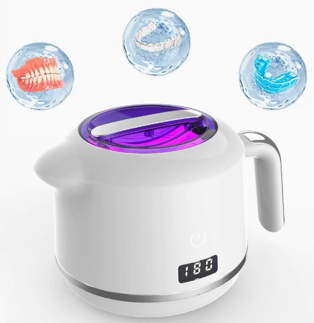 Bokyan Ultrasonic Cleaner for Dentures, Retainers, Aligners, Braces Portable Dental and Jewelry Cleaner with Ultrasonic