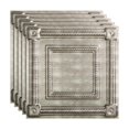 thumbnail image 1 of FASÄDE Coffer Decorative Vinyl 2ft x 2ft Lay in Ceiling Panel in Crosshatch Silver (5 Pack), 1 of 5