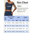 thumbnail image 7 of Aivtalk Womens One Shoulder Sports Bra Longline Workout Bralette Low Impact Padded Butterluxe Yoga Tops Built in Bra Support Wirefree Asymmetrical Cropped Tank Blue L, 7 of 7