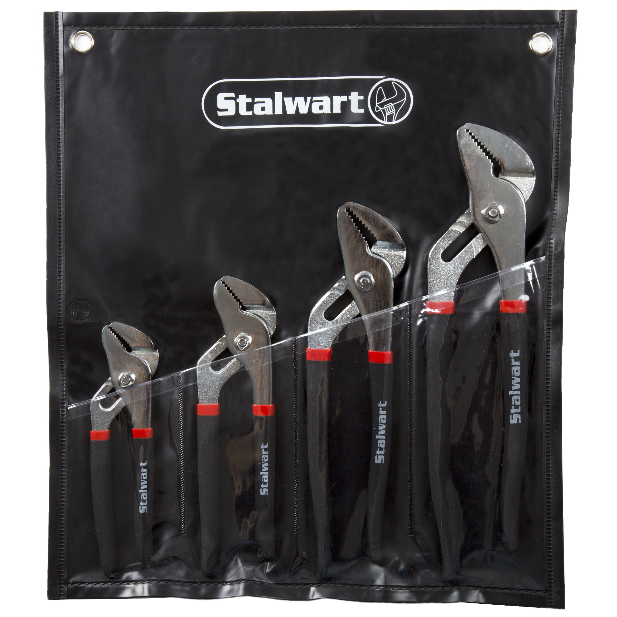 Stalwart 75-HT3003 Groove Joint Plier Set with Storage Pouch 4 Piece 