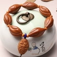 thumbnail image 2 of Olive Pit Carved Bracelet Zhong Kui Beads Single Loop Pendant Unisex Hand String Vintage Style Spiritual Jewelry, 2 of 6