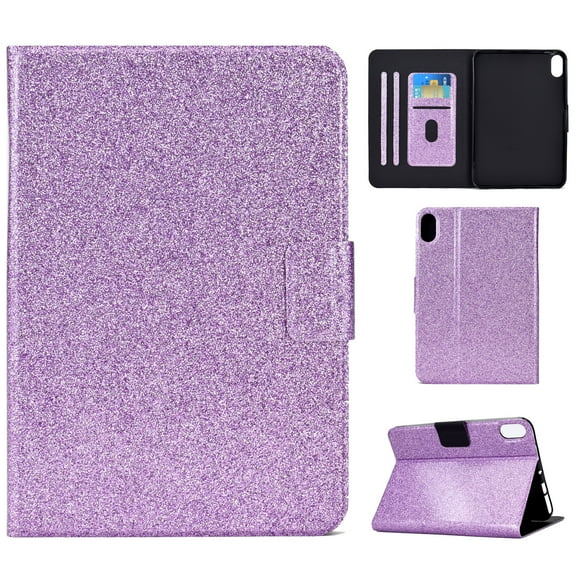 Jiahe Cover for iPad 10th Generation Case 10.9 Inch 2022, Girls Glitter Sparkle Bling with Cards Slot Stand Auto Sleep Wake up Smart Case Leather Cover for Kids, Purple