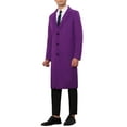 thumbnail image 4 of INSPIRE CHIC Winter Overcoat for Men's Single Breasted Notch Lapel Business Trench Coats S Purple, 4 of 5