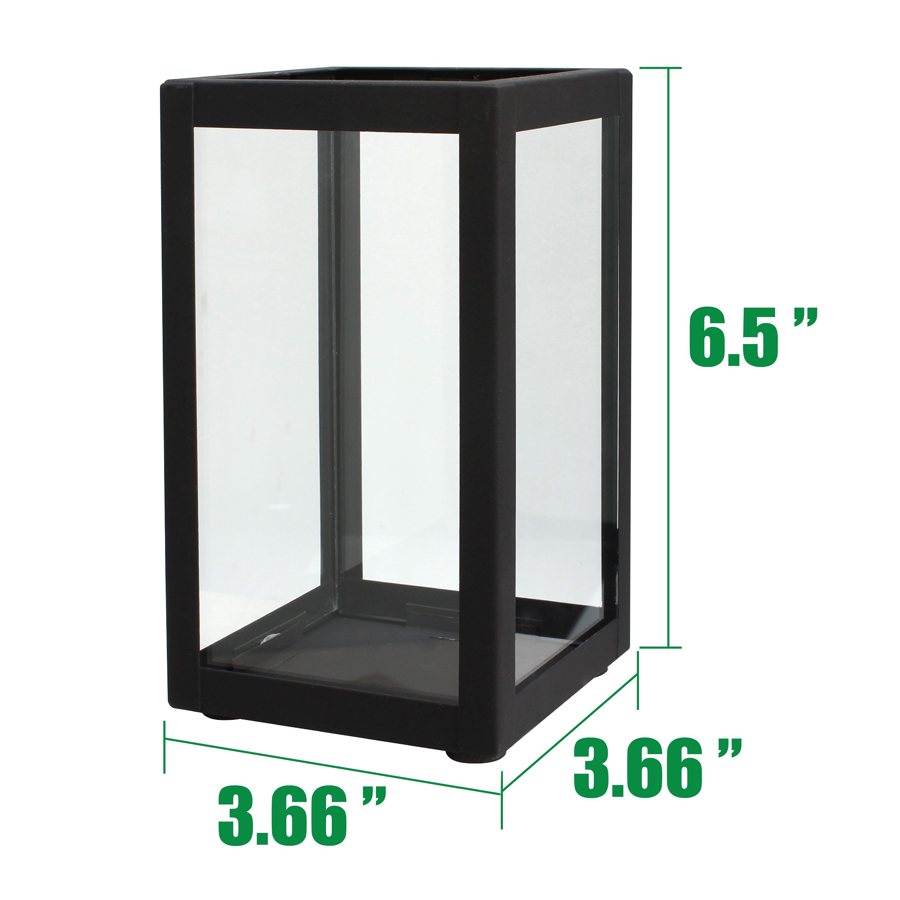 Better Homes & Gardens Indoor Decorative Metal Candle Holder Lantern, Black, Medium