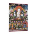 thumbnail image 1 of Póster de lienzo de Avalokiteshvara de cuatro brazos superfino tibetano Thangka, impresiones artísticas de pared estéticas para habitación, regalos de decoración moderna para el hogar, 20 x 30 cm, 1 of 6