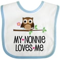 thumbnail image 3 of Inktastic My Nonnie Loves Me Grandchild Girls Baby Bib, 3 of 4