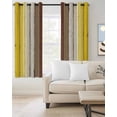 thumbnail image 2 of Yellow Brown Blackout Curtains, Light Blocking Print Window Curtains, Farmhouse Wood Grain Vintage Striped Thermal Insulated Window Drapes for Living Room Kitchen Cafe 2 Panels, 55"W x 39"L, 2 of 9