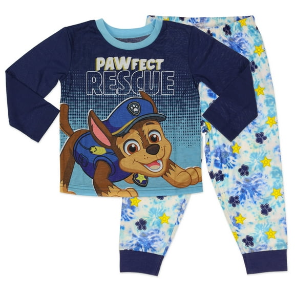Paw Patrol Boys Pajama Set, 2-Piece Polyester, Blue, Toddler Size 2