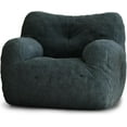 thumbnail image 3 of Bean Bag Chair, Filled Beanbag Chairs, Stuffed Bean Bag Chair, Comfy Chairs with Filling for Living Room (Teddy Fabric in Green, 1 PC, 39.37" D×37" W×27.56" H), 3 of 12