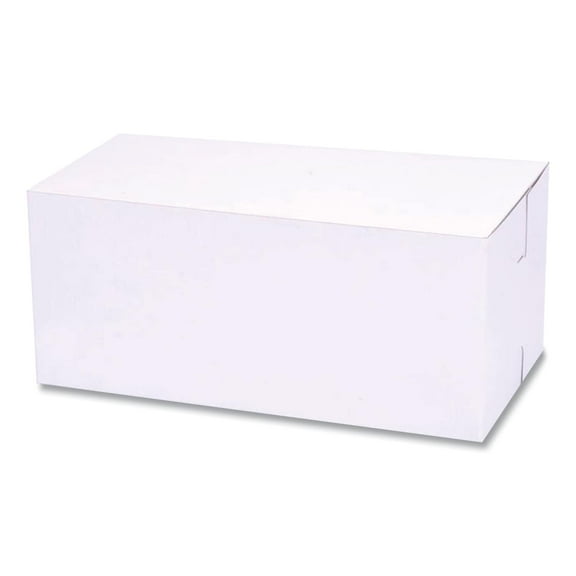 SCT 1549 9 in. x 5 in. x 4 in. Standard Paper One-Piece Non-Window Bakery Boxes - White (250/Bundle)
