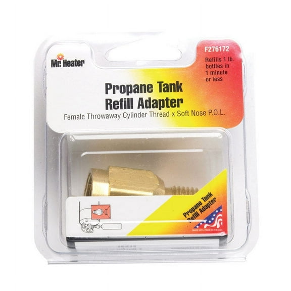 1 Pc, Mr. Heater Brass Female Throwaway Cylinder Thread X Soft Nose P.O.L. Propane Tank Refill Adapter