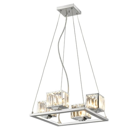 

RADIANCE Goods Contemporary 4 Light Chrome Finish Crystal Shade Mini Chandelier 16 Wide