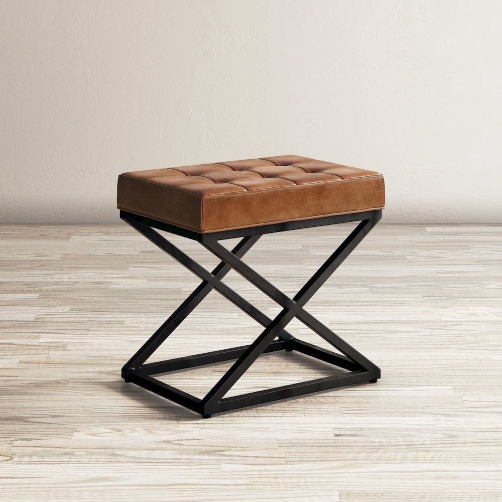 Global Archive Genuine Leather Ottoman