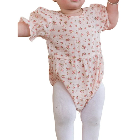 Arvbitana Family Matching Dresses Short Sleeves Floral Print Swing Dress/ Rompers Mother Daughter Summer Clothes Hawaiian Holiday Sundress